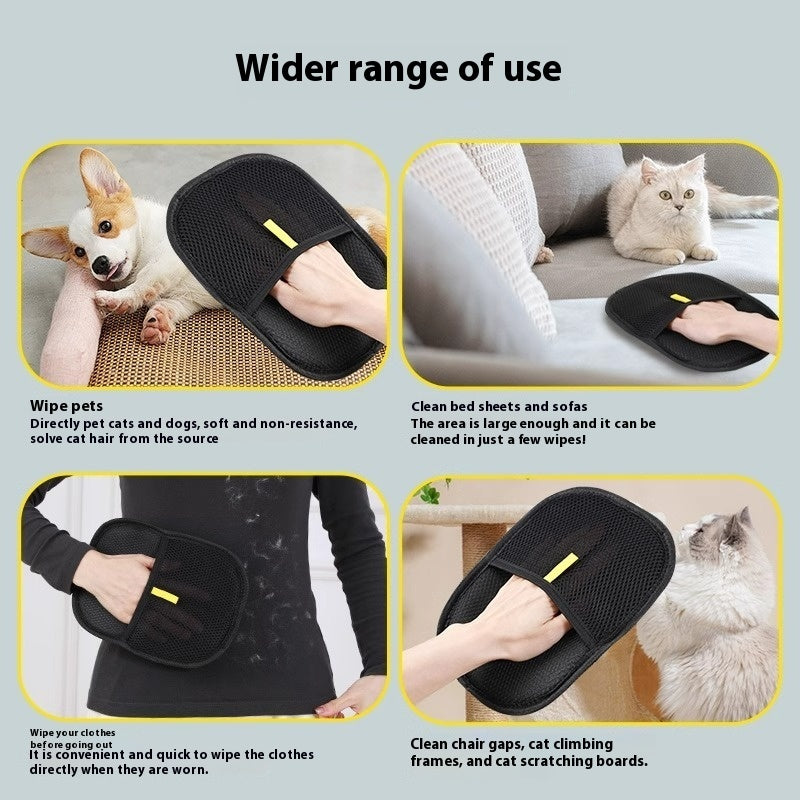 Pet Hair Remover Mitt – Deshedding Grooming Gloves for Dog, Cat & Rabbit | Long, Short & Curly Hair Brush Glove