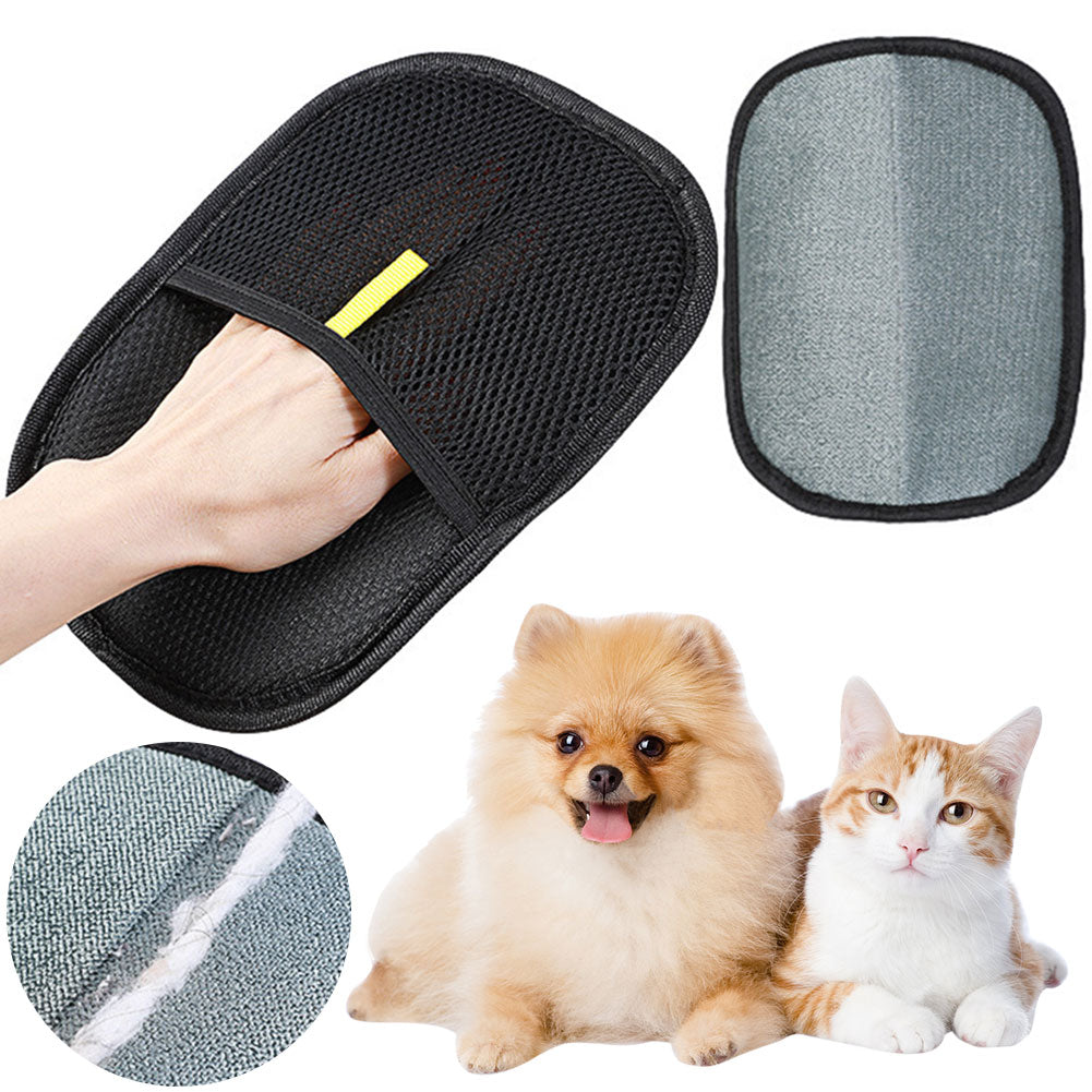 Pet Hair Remover Mitt – Deshedding Grooming Gloves for Dog, Cat & Rabbit | Long, Short & Curly Hair Brush Glove