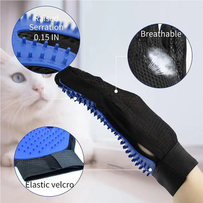 1 Pair Pet Grooming Cat Dog Rabbits Horse Gloves Pet Brush Glove Premium De-Shedding Glove